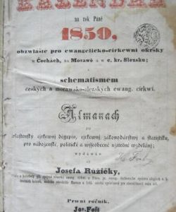 Česko-bratrský kalendář na rok 1850 / 1. ročník
