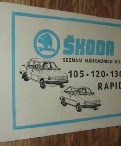 Škoda 105 - 120 - 130 - Rapid - katalog náhradních dílů
